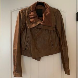 Veda Brown Small Leather Jacket